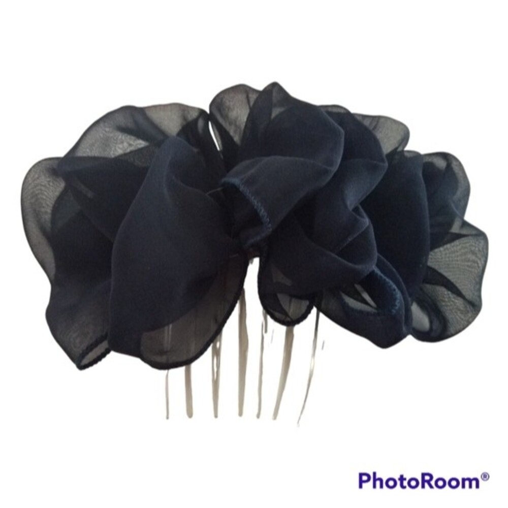 Navy Shear Scarf Large Hair Combo
